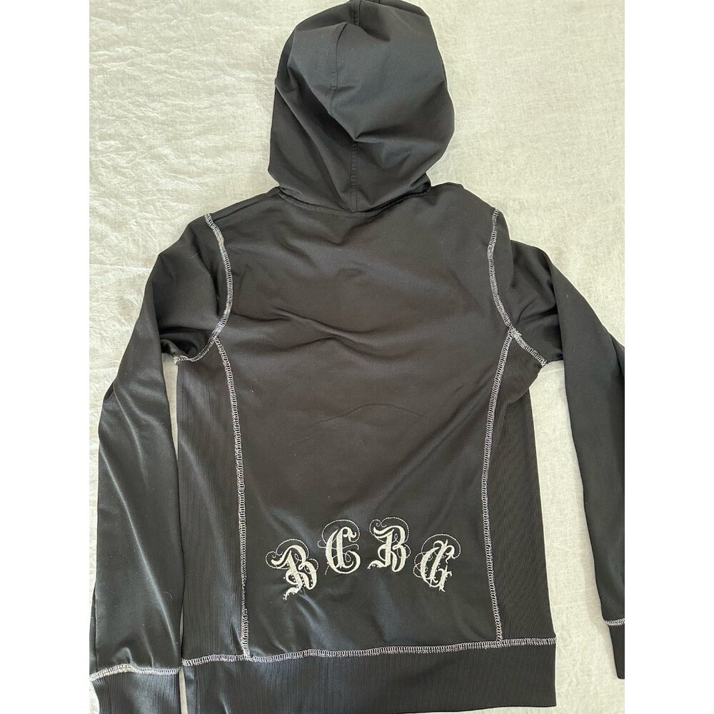 BCBG Maxazria Women's Size Small S Sweatshirt Full Zip Black Hoodie Long Sleeve - Picture 10 of 11